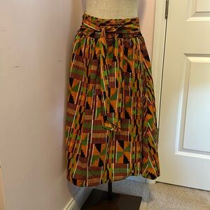 Karan Tribal free flowing skirt. Elastic band with sewn in belt.